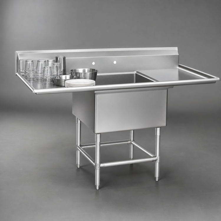 Product image #3 for Eagle Group Spec-Master FN Series 1-Compartment Stainless Steel Sink with Left Drainboard
