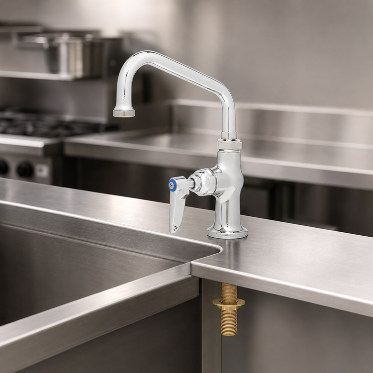 Product image #3 for T&S Brass Single-Hole Single-Temperature Deck-Mount Single Pantry Faucet with 6-Inch Swing Nozzle