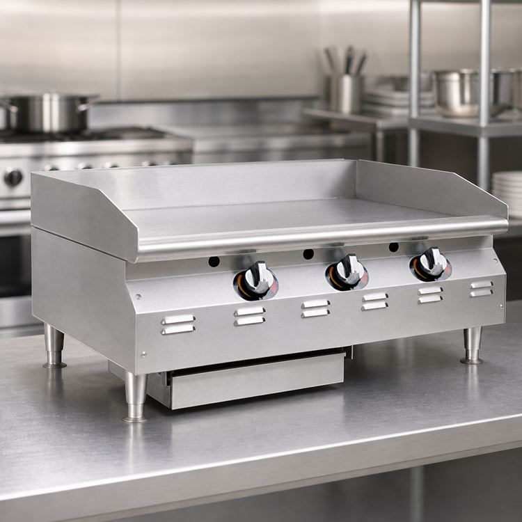 Product image #3 for RedHots Chef's Line CLAGGDTS-48-LP 48 Inch Countertop LP Gas Griddle with Thermostatic Controls