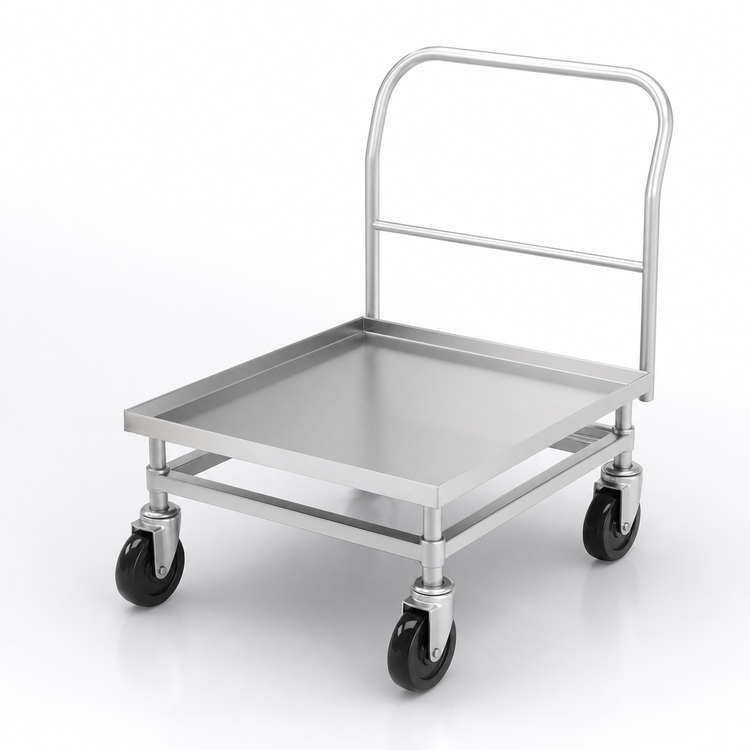 Product image #3 for Aluminum Single-Stack Cup/Glass Rack Dolly for 20 x 20 Inch Racks with Push Handle