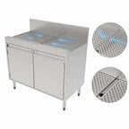 Thumbnail image #4 for Perlick Corporation Top Shelf TS36SC 36-Inch Stainless Steel Freestanding Underbar Storage Cabinet with Pitched Drainboard Top and Adjustable Shelf