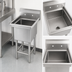 Thumbnail image #3 for Commercial Single-Compartment Stainless Steel Sink with 9-1/2-Inch Backsplash, 21 x 27 Inches