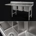 Thumbnail image #3 for Eagle Group 414 Series Coved Corner Three-Compartment Sink with Left 18-Inch Drainboard