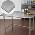 Thumbnail image #3 for Advance Tabco TAG-300 30 in. x 30 in. Flat Top Open-Base Stainless Steel Work Table with Galvanized Legs