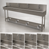 Thumbnail image #3 for Advance Tabco 4-Station Floor-Mounted Hand Wash Sink with Toe-Push Valve and Gooseneck Spouts, 80-Inch