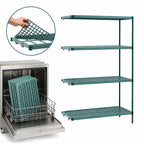Thumbnail image #3 for Metro Super Erecta Pro PR-187263K3-A-4 4-Shelf Polymer Add-On Shelving Unit, Green Epoxy-Coated Steel, 18"W x 72"D x 63"H