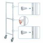 Thumbnail image #3 for Fermod Fermostock 64316-R1 Mobile Shelving Upright, 71-Inch High x 22-Inch Deep, Anodized Aluminum, Tool-Free Assembly