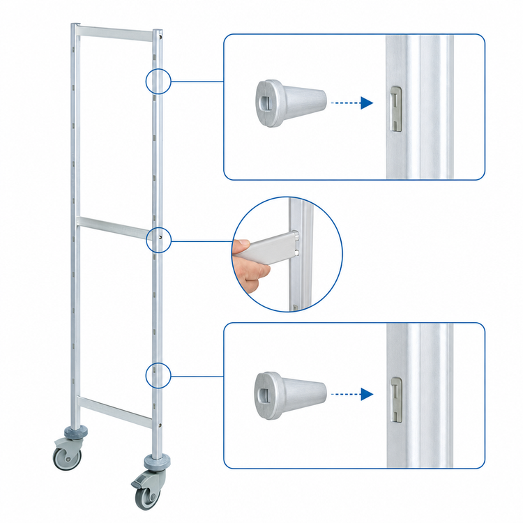 Product image #3 for Fermostock 71-Inch Mobile Shelving Upright, 22-Inch Deep, Anodized Aluminum
