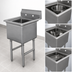Thumbnail image #3 for Advance Tabco 1-Compartment Fabricated Sink with 30 x 24 x 14 Inch Bowl, No Drainboards, Legs with Side Cross-Bracing