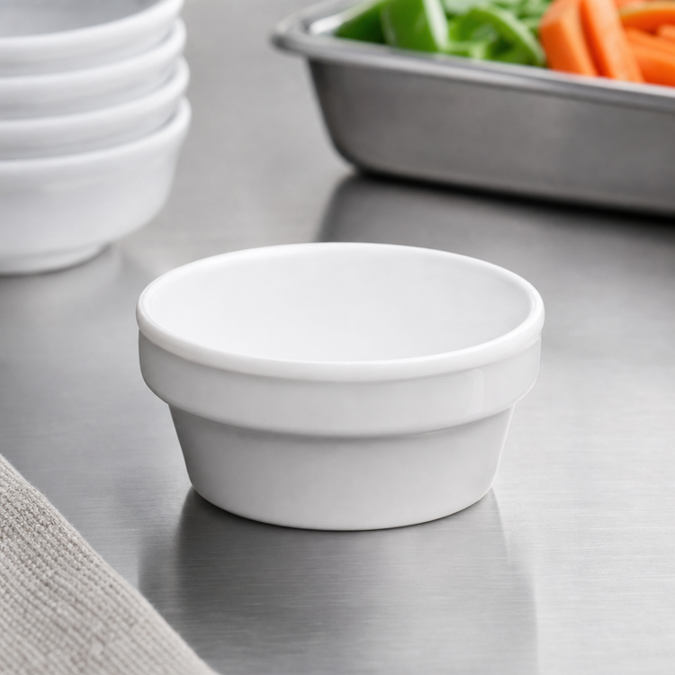 Product image #4 for Winco 2-1/2 oz White Round Melamine Sauce Cup