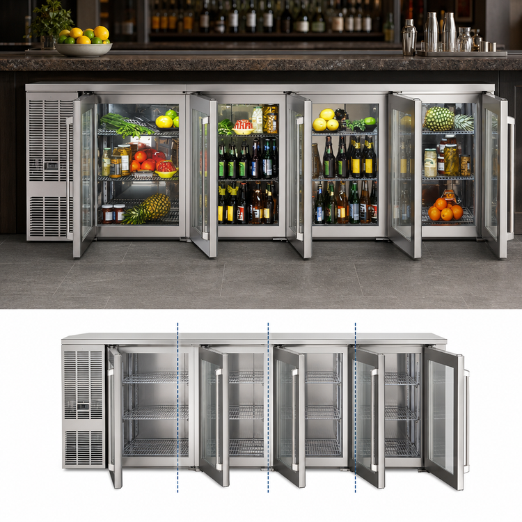 Product image #4 for Perlick 108-Inch Wide Four-Door Self-Contained Back Bar Refrigerator