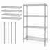 Thumbnail image #3 for Quantum 60-Inch Wide x 12-Inch Deep x 74-Inch High Chrome Plated Wire Shelving Starter Kit