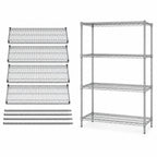 Thumbnail image #3 for Quantum WR54-2472S 72"W x 24"D x 54"H Stainless Steel Wire Shelving Starter Unit, 4-Shelf