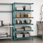 Thumbnail image #3 for Eagle Group EagleGard A5-86-1830E 5-Tier Add-On Wire Shelving Unit, 30"W x 18"D x 86"H, Blue-Green Hybrid Epoxy Finish