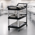 Thumbnail image #3 for Rubbermaid Commercial Products Xtra Open-Sided 3-Shelf Utility Bus Cart with 4-Inch Swivel Casters, Black