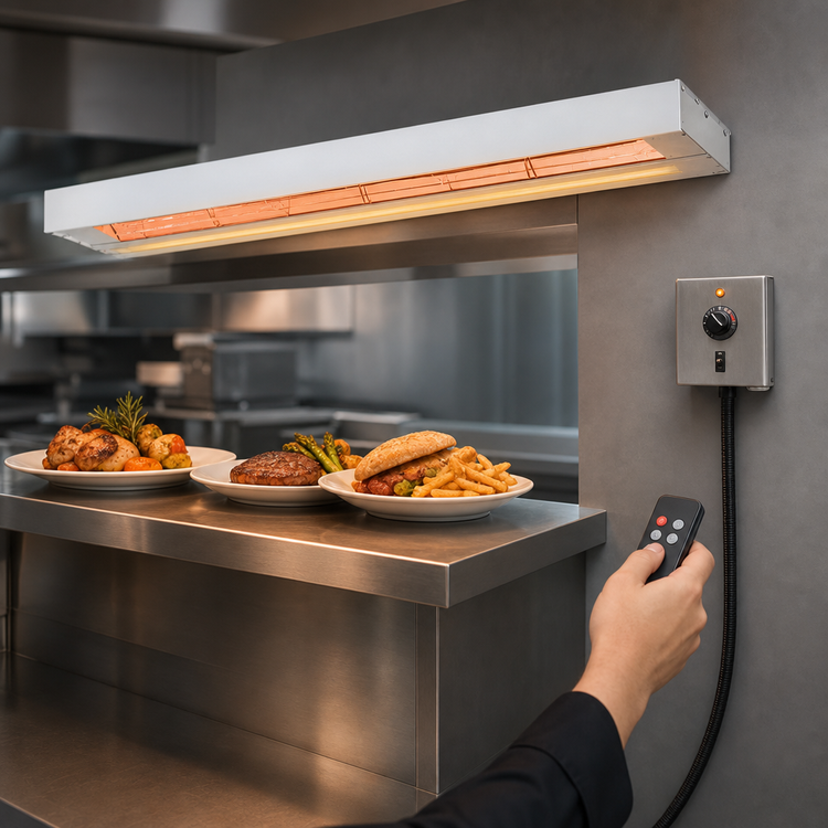 Product image #3 for Nemco 60-Inch Dual Lighted Remote-Controlled Infrared Strip Heater, 240V