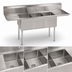 Thumbnail image #3 for John Boos E-Series 3-Compartment Stainless Steel Sink with Dual Drainboards, 60-Inch W x 25-1/2-Inch D