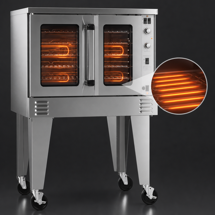 Product image #3 for Southbend Platinum Full-Size Single Deck Standard Depth Electric Convection Oven, 11 kW, Standard Controls, Dependent Glass Doors, Ventless