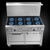 Thumbnail image #3 for Ultimate 48-Inch Gas Restaurant Range with 8 Open Burners, Standard Oven, and Cabinet Base