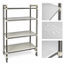 Thumbnail image #3 for Cambro Camshelving Elements XTRA High Density Top Rail 4-Shelf Solid Mobile Starter Unit, 18 x 36 x 80 Inches, Speckled Gray