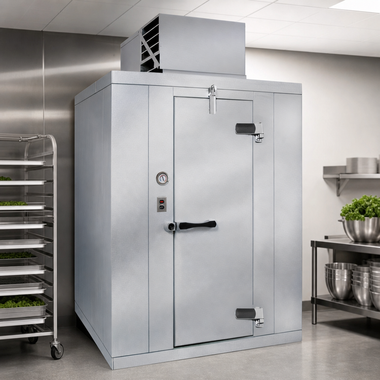 Product image #3 for Polar-Pak Indoor Floorless Walk-In Cooler with Top-Mounted Self-Contained Refrigeration, 6 Ft x 8 Ft x 8 Ft 7 In