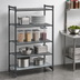 Thumbnail image #3 for Cambro Camshelving Basics Plus 4-Tier Stationary Starter Unit, 21 x 54 x 64 Inches, Vented and Solid, Brushed Graphite