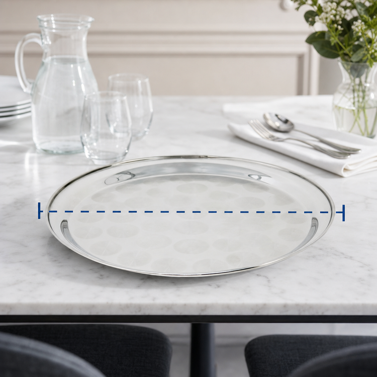 Product image #3 for Omcan USA 16-Inch Stainless Steel Round Serving Tray