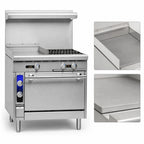 Thumbnail image #3 for Imperial (Middleby) Spec Series IHR-G18-2-C 36-Inch Gas Range with 2 Open Burners, 18-Inch Griddle & Convection Oven