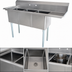 Thumbnail image #3 for Omcan USA 3-Compartment Pot Sink with Right Drainboard, 304 Stainless Steel