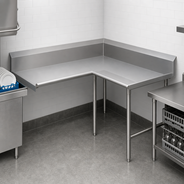 Product image #3 for John Boos Pro-Bowl L-Shaped Corner Clean Dishtable, 60" x 48", Left-to-Right, Stainless Steel