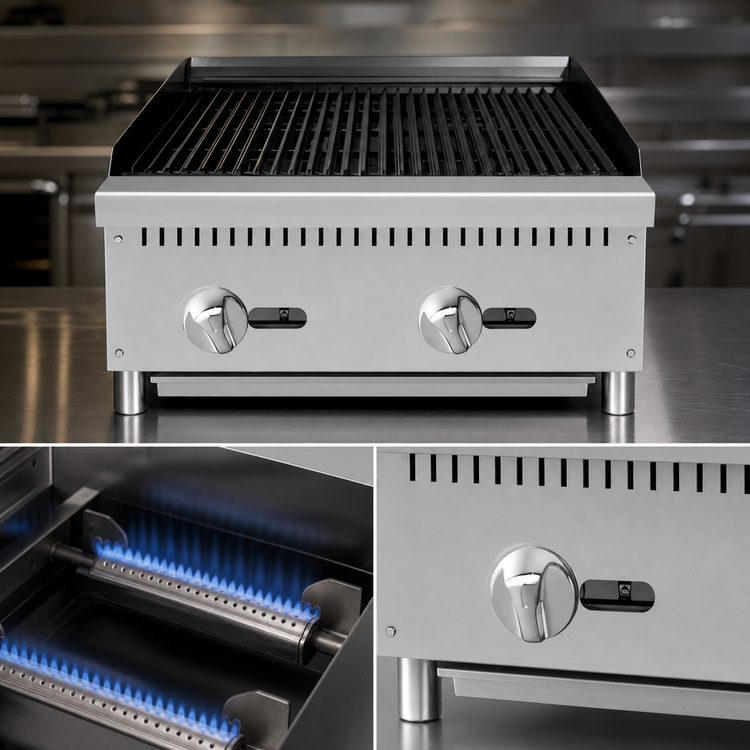 Product image #4 for CookRite 24-Inch Countertop Natural Gas Charbroiler with 2 Burners