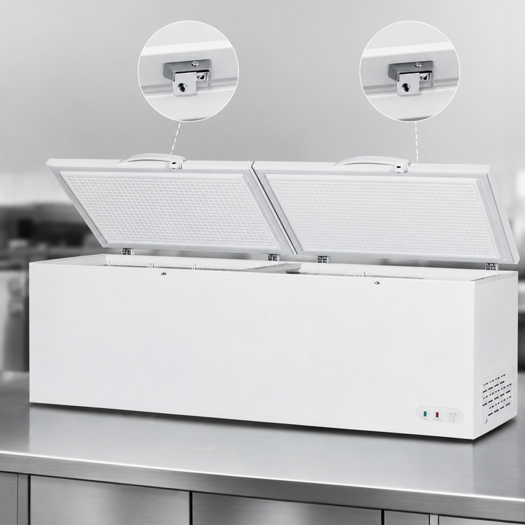 Product image #3 for Maxx Cold Select Series 23.6 Cu. Ft. Commercial Chest Freezer with Dual Locking Hinged Lids, White