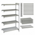 Thumbnail image #4 for Cambro Camshelving Premium 18 x 36 x 84 Inch 5-Shelf Vented and Solid Stationary Add-On Polymer Shelving Unit