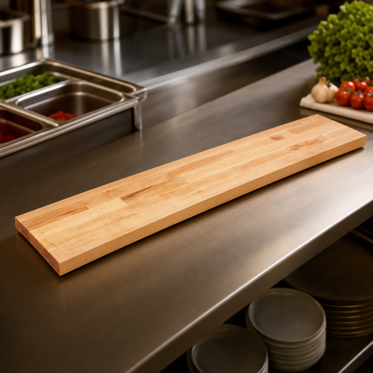 Product image #3 for John Boos L-O Series 60 Inch x 8 Inch x 1-1/4 Inch Edge Grain Maple Steam Table Cutting Board