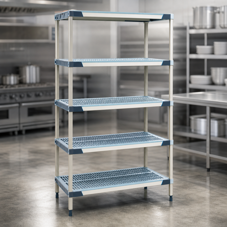 Product image #3 for MetroMax i 5-Tier Open Grid Polymer Starter Shelving Unit, 30"W x 24"D x 74"H