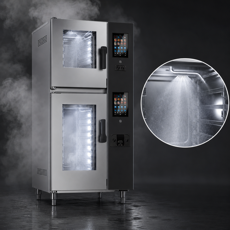 Product image #3 for Lainox Naboo 5.0 Double Stacked Gas Combi Oven with Direct Steam, 6 + 10 x 1/1 GN