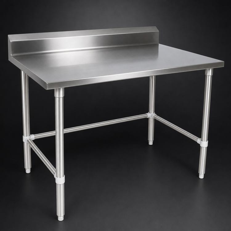Product image #3 for John Boos Stallion 48-Inch x 30-Inch Stainless Steel Work Table with 5-Inch Backsplash