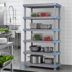 Thumbnail image #3 for Quantum Millenia QP183650SS-5 36"W x 18"D x 50"H Gray Polymer Stationary Starter Shelving Unit with 5 Solid Shelves