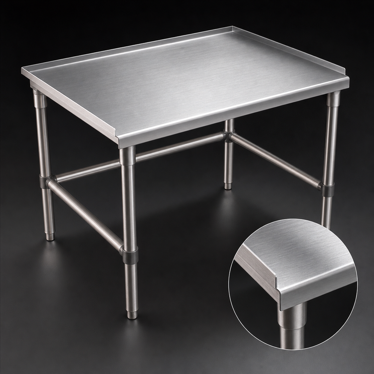 Product image #3 for John Boos 15" x 36" Stainless Steel Equipment Stand with 16-Gauge Top and Upturned Sides