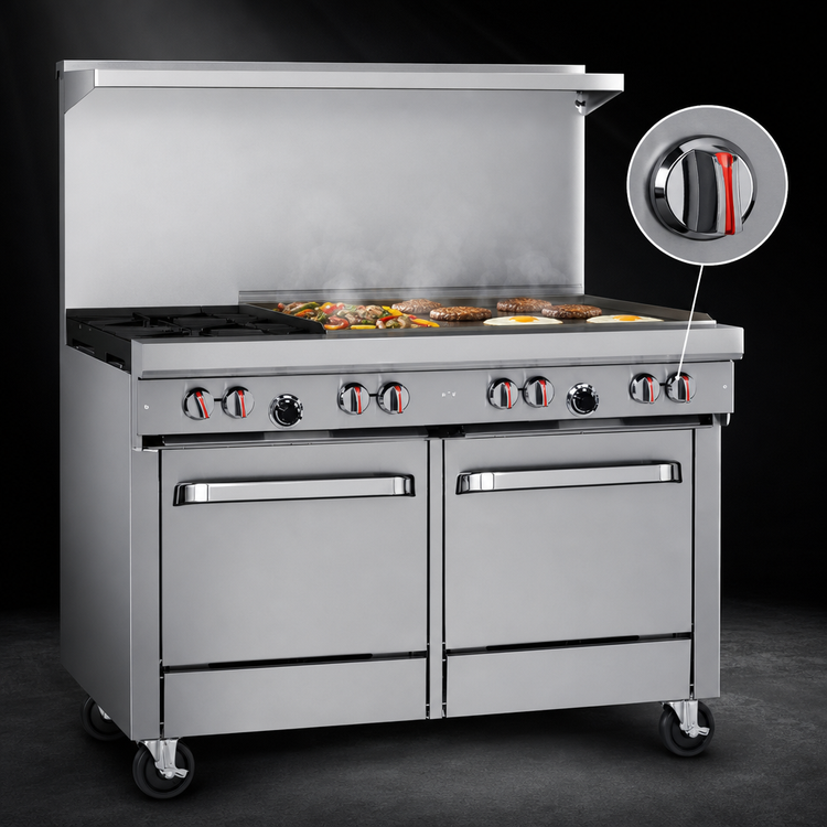 Product image #3 for Southbend S-Series 48-Inch Gas Restaurant Range with Thermostatic Griddle and 2 Space Saver Ovens