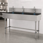 Thumbnail image #3 for Advance Tabco 19-FM-72EF 3-Station Freestanding Hand Wash Sink with 3 Electronic Faucets, 72-Inch Wide, 304 Stainless Steel