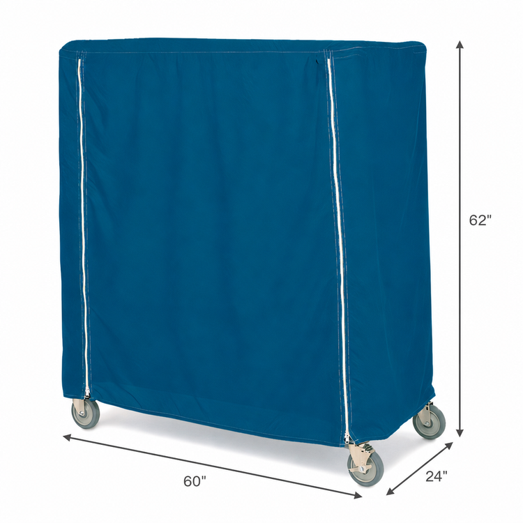 Product image #3 for Metro 60 x 24 x 62 Inch Queen Mary & Banquet Cart Cover, Uncoated Nylon, Mariner Blue