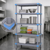 Thumbnail image #3 for Millenia Polymer Stationary Starter Shelving Unit, 4-Shelf, 42W x 24D x 86H, Gray