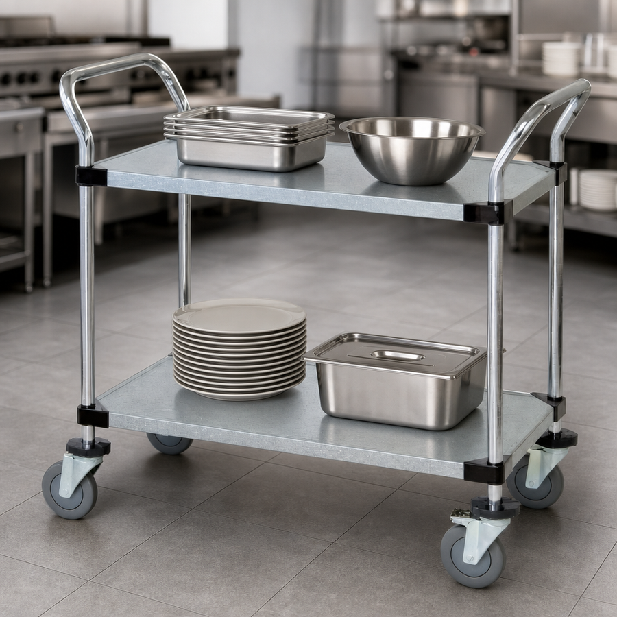 Two Solid Galvanized Shelves
