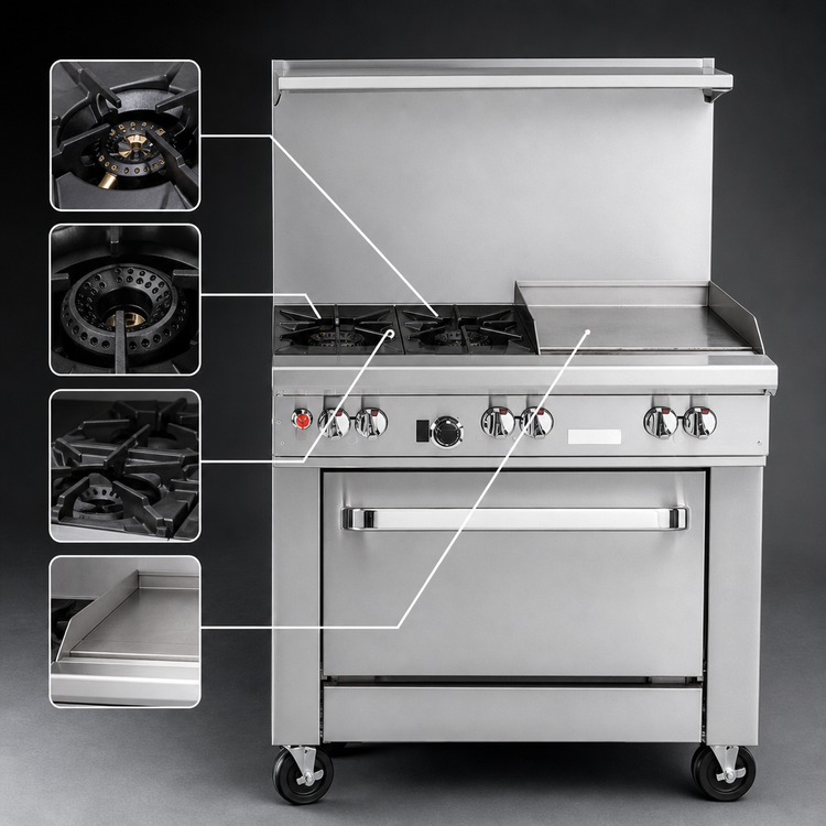 Product image #3 for Southbend Ultimate 36-Inch Commercial Gas Restaurant Range with 24-Inch Griddle and Standard Oven