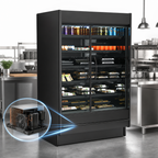 Thumbnail image #3 for Structural Concepts Fusion® MD685DR Self-Service Refrigerated Display Case, 3 Glass Swinging Doors, Self-Contained R290, 74-1/4"W