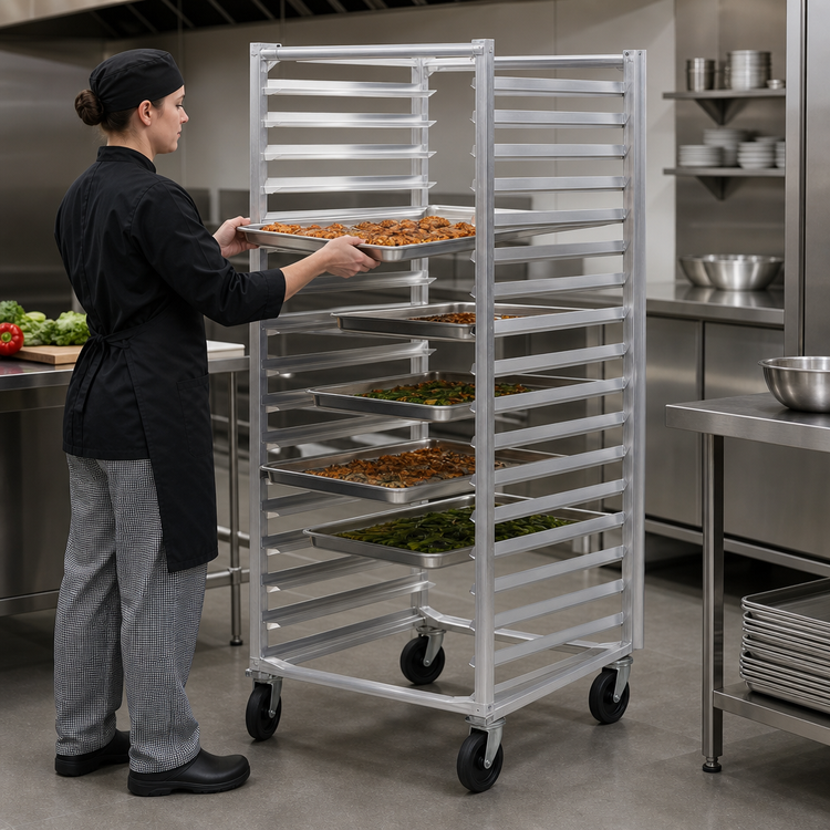 Product image #3 for Carter-Hoffmann 20-Tray Wide-Opening Side-Load Fixed Angle Pan Rack for 18 x 26 Trays