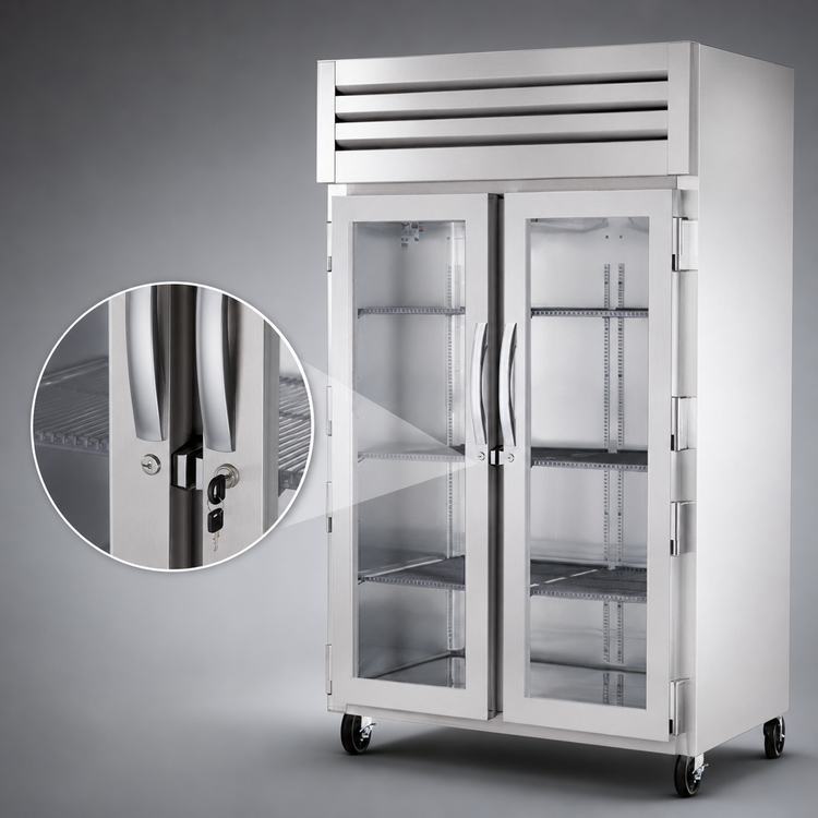 Product image #3 for True SPEC SERIES Two-Section Reach-In Refrigerator with Locking Glass Doors, Stainless Steel, Top-Mounted Self-Contained Refrigeration