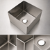Thumbnail image #3 for Eagle Group Seamless Welded-In Straight Wall Sink, 1 Compartment, 20.5 x 20.5 x 5 Inches, 304 Stainless Steel