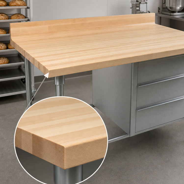 Product image #3 for John Boos 84" x 30" Wood Top Bakers' Table with 1-3/4" Northern Hard Rock Maple Top and 3 Drawers